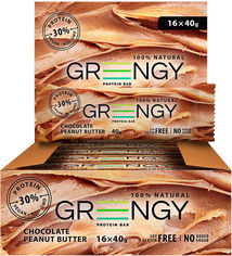 Акция на Упаковка протеиновых батончиков Greengy Шоколадное арахисовое масло 16 шт х 40 г (4820221320345) от Rozetka UA