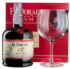 Акция на Ром El Dorado 12 YO 0.7 л 40% с одним бокалом в подарочной упаковке (8715151128597) от Rozetka UA