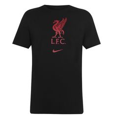 Акція на Nike Liverpool Crest Мужская Футболка Черная/Тренировочная Красная від SportsTerritory