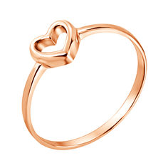Акція на Золотое кольцо I love you с шинкой в форме сердца в красном цвете 000036379 17.5 размера від Zlato