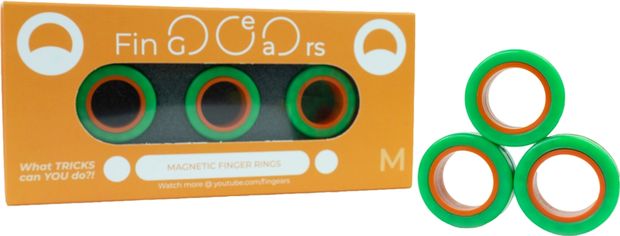 Акція на Магнитные кольца FinGears Magnetic Rings Sets Size M Green-Orange (FG380MGROR) від Rozetka UA