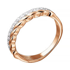 Акція на Золотое кольцо в комбинированном цвете с фианитами 000141298 16.5 размера від Zlato