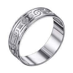 Акция на Серебряное обручальное кольцо с насечками 000129729 18 размера от Zlato