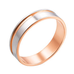 Акція на Золотое обручальное кольцо Мир любви в комбинированном цвете 22 размера від Zlato