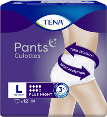 Акция на Трусы-подгузники для взрослых Tena Pants Plus Night ночные размер Large 12 шт (7322540839920) от Rozetka UA