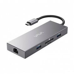 Акція на Vava Adapter USB-C to 3xUSB+USB-C+RJ45+micro SD+SD+HDMI 100W Grey (VA-UC008GR) від Stylus