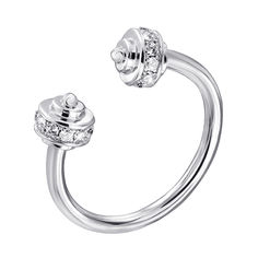 Акция на Серебряное разомкнутое кольцо с фианитами 000140604 17 размера от Zlato