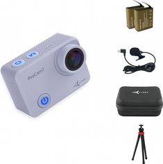 Акция на Видеокамера AirOn ProCam 7 Touch Grey с аксессуарами: набор блогера 12в1 (4822356754787) от Rozetka