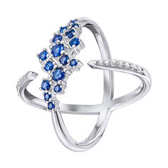 Акція на Серебряное кольцо с синими фианитами 000133959 000133959 18 размера від Zlato