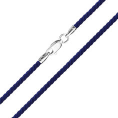 Акция на Шелковый шнурок Милан синего цвета c серебряной застежкой, 2мм 000059123 40 размера от Zlato