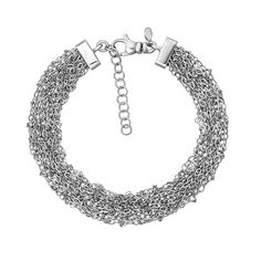 Акція на Многослойный серебряный браслет в якорном плетении 000131686 17.5 размера від Zlato