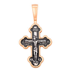 Акция на Православный серебряный крестик с позолотой и чернением 000136593 000136593 от Zlato