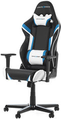 Акция на Кресло для геймеров DXRacer Racing OH/RZ288/NBW Черное / Голубые и белые вставки от Rozetka UA