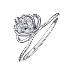 Акция на Серебряное кольцо-корона с кристаллом Swarovski 000119318 17 размера от Zlato