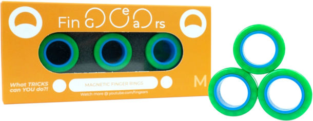 Акція на Магнитные кольца FinGears Magnetic Rings Sets Size M Green-Blue (FG380MGRBLU) від Rozetka UA