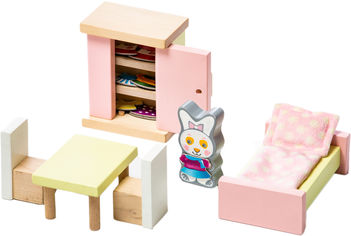 Акція на Деревянная развивающая игра Cubika Детский набор Мебель 2 Спальня 16 деталей (4823056512640) від Rozetka UA