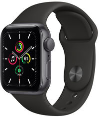 Акція на Смарт-часы Apple Watch SE GPS 40mm Space Grey Aluminium Case with Black Sport Band (MYDP2UL/A) від Rozetka UA