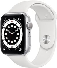 Акція на Смарт-часы Apple Watch Series 6 GPS 44mm Silver Aluminium Case with White Sport Band (M00D3UL/A) від Rozetka UA
