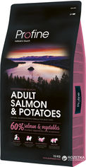 Акція на Сухой корм для взрослых собак Profine Adult Salmon с лососем и картофелем 15 кг (8595602517572) від Rozetka UA
