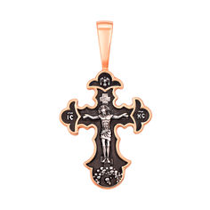 Акция на Православный серебряный крестик с позолотой и  чернением 000137087 от Zlato