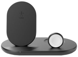 Акция на Беспроводное зарядное устройство Belkin 3-in-1 Wireless Pad/Stand/Apple Watch, black от MOYO