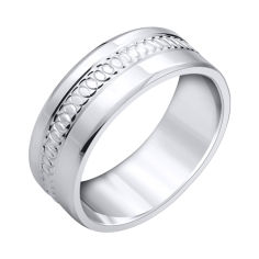 Акція на Обручальное кольцо из серебра 000102983 19 размера від Zlato