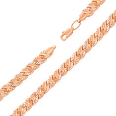 Акция на Золотой браслет Листья комбинированного цвета в ролексовом плетении 18.5 размера от Zlato