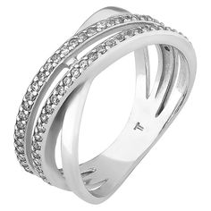 Акція на Серебряное кольцо с цирконием 000051858 16.5 размера від Zlato