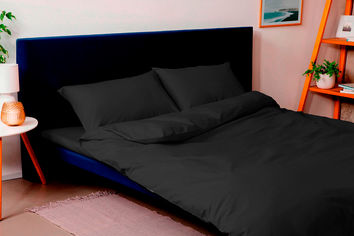 Акція на Комплект постельного белья SoundSleep Dyed Dark grey Ранфорс 200х220 см (93120784) від Rozetka UA
