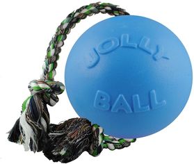 Акція на Игрушки для собак Jolly Pets мяч с канатом Ромпей-н-Ролл 12х30х12 см Голубая (645BL) від Rozetka UA