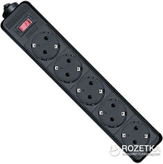 Акція на Сетевой фильтр-удлинитель Real-El RS-Protect 5 м Black від Rozetka UA