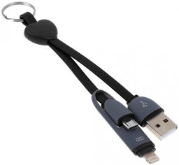 Акція на Xoko Usb Cable to Lightning/microUSB 25cm Black (SC-201-BK) від Stylus