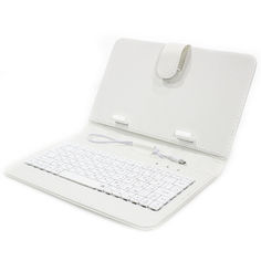 Акція на Чехол-книжка Lesko 7"с клавиатурой White защитный чехол для планшета кабель microUSB від Allo UA