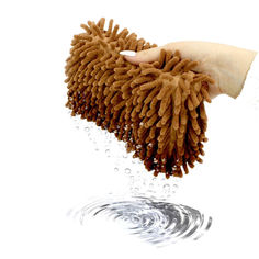 Акция на Автомобильная губка для мытья машины Lesko 11*23*5.5 см Brown с впитывающим эффектом мойка авто от Allo UA