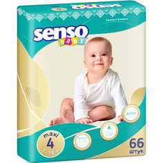 Акция на Подгузники Senso Baby макси,размер 4, 7-18 кг, 66 шт  (4810703000568) от Allo UA
