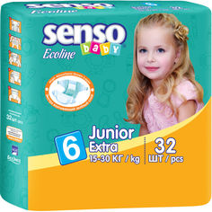Акція на Подгузники  Senso Baby Ecoline юниор-экстра,размер 6,15-30 кг, 32 шт (4810703000889) від Allo UA
