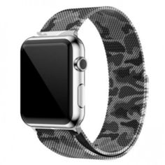 Акція на Браслет Ремешок Milanese Loop для смарт-часов Apple Watch 38 мм Black-Gray (Черно-серый) від Allo UA