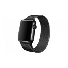 Акція на Браслет Ремешок Milanese Loop для смарт-часов Apple Watch 38 мм Black (Черный) від Allo UA