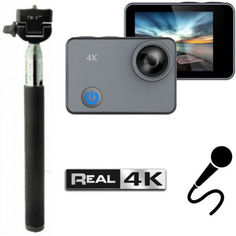 Акція на Экшн-камера XPROUNIQ REAL4K GYRO Black с REAL4K съемкой и гироскопом + Монопод від Allo UA