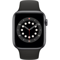 Акція на Смарт-часы Apple Watch Series 6 GPS, 44mm Space Gray Aluminium Case with Black Sport Band (M00H3) від Allo UA