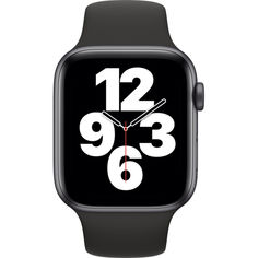 Акція на Смарт-часы Apple Watch SE GPS, 44mm Space Gray Aluminium Case with Black Sport Band (MYDT2) від Allo UA
