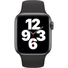 Акція на Смарт-часы Apple Watch SE GPS, 40mm Space Gray Aluminium Case with Black Sport Band (MYDP2) від Allo UA