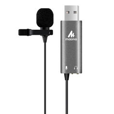 Акция на Петличный USB микрофон со звуковой картой Maono AU-UL20 Black/Grey от Allo UA