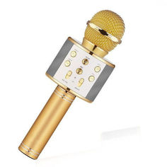 Акция на Беспроводной микрофон караоке UTM WS858 с чехлом Gold (dpm00230) от Allo UA