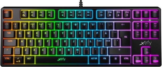 Акція на Игровая клавиатура Xtrfy K4 TKL RGB Kailh Red Ukr-Ru, Black від MOYO