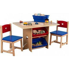 Акція на Детский стол с ящиками KidKraft Star Table & Chair Set Синий (26912) від Allo UA