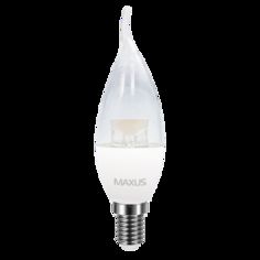 Акция на Светодиодная лампа MAXUS C37 CL-T 4W мягкий свет 220V E14 (1-LED-5315) от MOYO