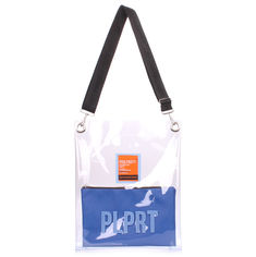 Акція на Прозрачная сумка с ремнем на плечо Poolparty Clear clear-blue-extra синий від Podushka