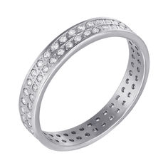 Акция на Обручальное кольцо из белого золота с фианитами 000003446 16.5 размера от Zlato