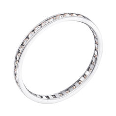 Акция на Обручальное кольцо из белого золота с фианитами 000009234	 16.5 размера от Zlato